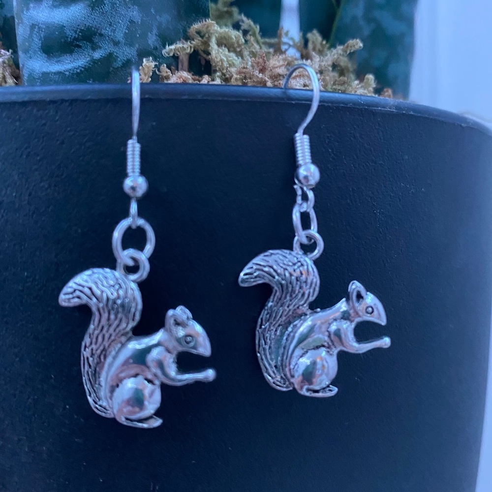Sweet little squirrel earrings, woodland creature